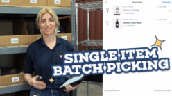 Val in warehouse with Single Item Batch Picking title